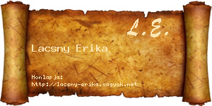 Lacsny Erika névjegykártya